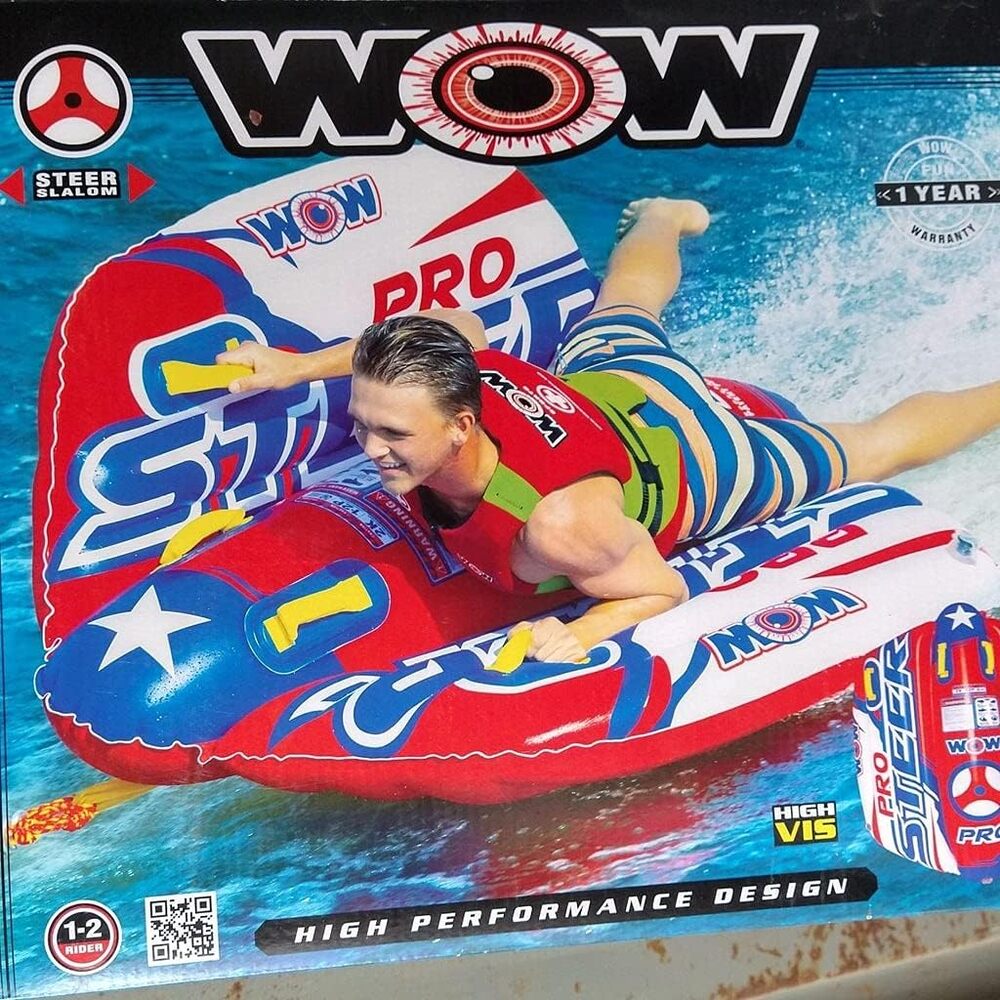 WOW Pro Steer Flex Wing Towable Tube Float 1-2 Rider Water Sports New